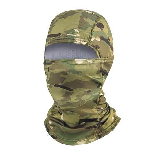 Sturmhaube Motorrad,Balaclava,Gesichtshaube,Sturmhaube Atmungsaktiv Sonnenschutz,Sturmhaube Vollgesichtsmaske Elastisch,für Motorrad Radfahren Outdoorsports Sommer Maske für Männer Frauen,Camouflage von SUNXBUK