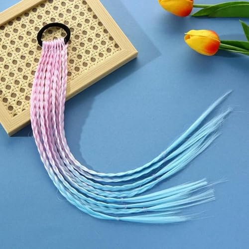 Gradient Perücke Zöpfe Mädchen Dirty Braid Haar Seil Kinder Haarspangen Kopfbedeckungen Kinder Haar-Accessoires-5 von SUOCMG