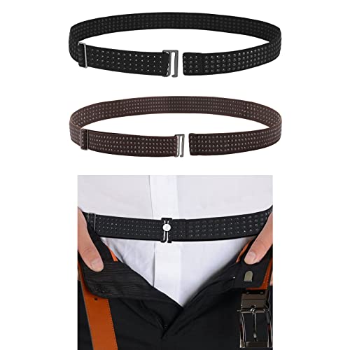 SUOSDEY 2 Pack Hemd Bleiben Gürtel, halten Business Hemd versteckt für Mann Frauen, justierbarer Tuck Gürtel für ordentlichen Look,Schwarz von SUOSDEY