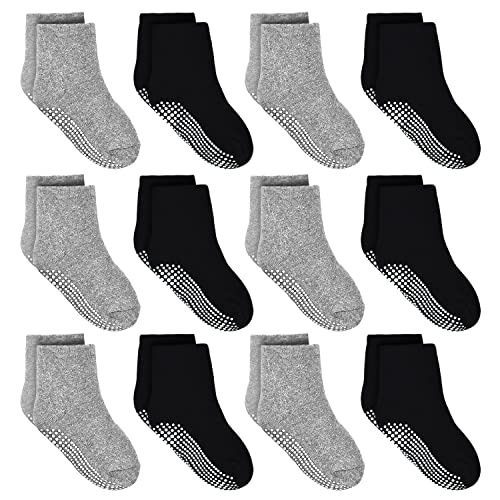 SUOSDEY Stoppersocken Kinder 12 Paar Rutschfeste Socken Baumwolle Antirutschsocken Kinder ABS Rutschfeste Socken für 1-3 Jahre von SUOSDEY