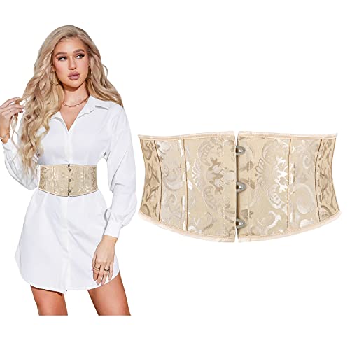 SUOSDEY Damen Aprikose Korsett Gürtel, Breite Taille für Kleid Cosplay Krawatte Waspie von SUOSDEY