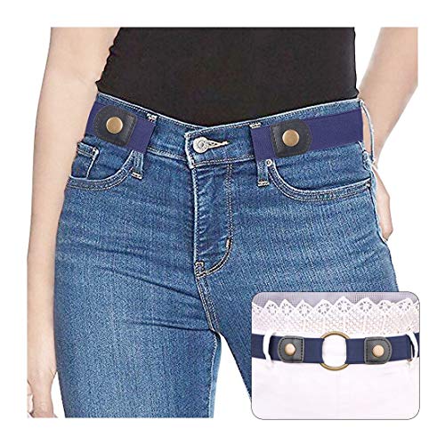 SUOSDEY Elastischer Gürtel Stretchgürtel Unsichtbarer Gürtel Ohne Schnalle für Jeans Hosen Taillen Gürtel Damen,blau,60-84 von SUOSDEY