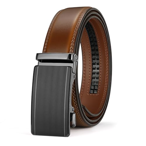 SUOSDEY Herren Automatik Ledergürtel, Ratschengürtel für Business Casual Jeanshosen 35 mm Breite, verstellbar ohne Löcher braun SUOSDEY Herren Automatik Ledergürtel, Ratschengürtel für Business Casual Jeanshosen 35 mm Breite, verstellbar ohne Löcher braun von SUOSDEY