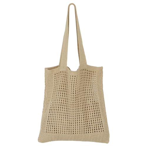 SUOSDEY gehäkelte Mesh Strand Tote Bag, Sommer Urlaub Ästhetische Strick Boho Umhängetasche für Frauen von SUOSDEY