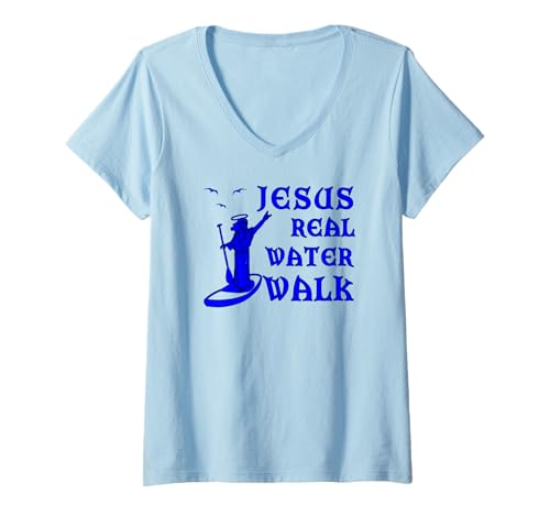 Damen SUP paddleboarding Stand Up Paddle christliches supboard T-Shirt mit V-Ausschnitt Damen SUP paddleboarding Stand Up Paddle christliches supboard T-Shirt mit V-Ausschnitt von SUP Stand Up Paddle Board Surfing Geschenke Shirts