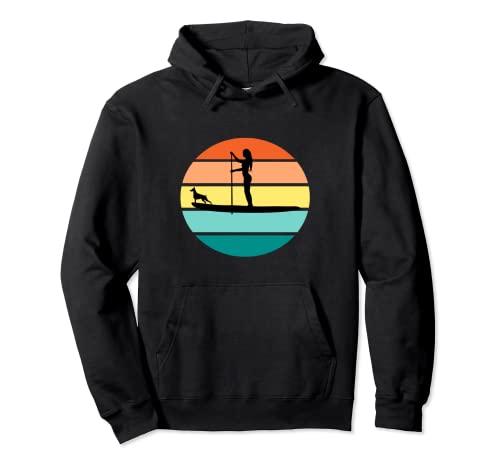 SUP Girl Stand Up Paddling Frau mit Hund auf Paddle Board Pullover Hoodie SUP Girl Stand Up Paddling Frau mit Hund auf Paddle Board Pullover Hoodie von SUP Stand Up Paddle Board Surfing Geschenkideen