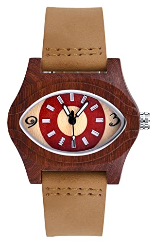 SUPBRO Holzuhren Damen Holzuhr Natur Hölzerne Uhr Analoge Japanisch Quarzwerk Uhren mit Lederband für Damen von SUPBRO