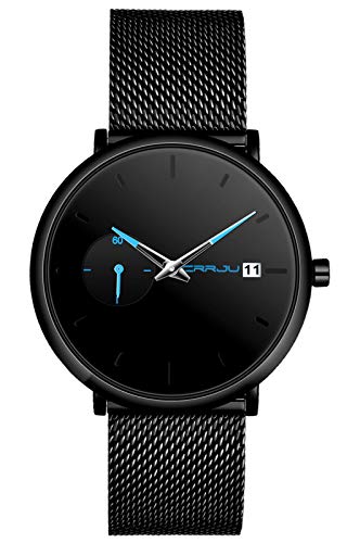 SUPBRO Herren Uhr Männer Edelstahl Wasserdicht minimalistische Armbanduhr Analog Zifferblatt Business Uhr Datum Dünne Chronograph von SUPBRO