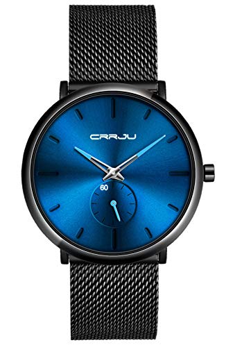 SUPBRO Herren Uhr Männer Edelstahl Wasserdicht minimalistische Armbanduhr Analog Zifferblatt Business Uhr Ultra Dünne von SUPBRO