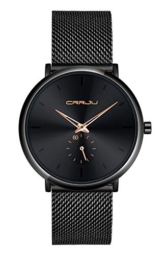 SUPBRO Herren Uhr Männer Edelstahl Wasserdicht minimalistische Armbanduhr Analog Zifferblatt Business Uhr Ultra Dünne von SUPBRO