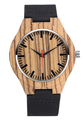 SUPBRO Holzuhren Herren & Damen Unisex Holzuhr Holz-Armbanduhr Analoge Quarzwerk Uhren Armband Klassik Business von SUPBRO