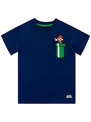 SUPER MARIO BROS Jungen T-Shirt Blau 152 von Super Mario