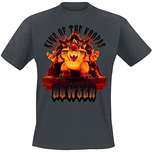 Super Mario Bowser - King of The Koopas Männer T-Shirt grau XXL 100% Baumwolle Fan-Merch, Gaming von Super Mario