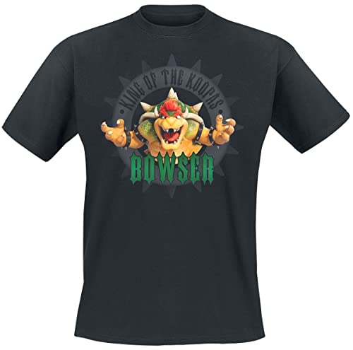 Super Mario Bowser - King of The Koopas Männer T-Shirt schwarz M 100% Baumwolle Fan-Merch, Gaming von Super Mario