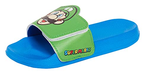 Super Mario Bros Sliders Kinder Luigi Sommer Sandalen Slip On Pool Schuhe Flip Flops für Jungen von Super Mario