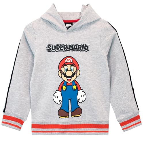 Super Mario Jungen Kapuzenpullover Grau 140 von Super Mario