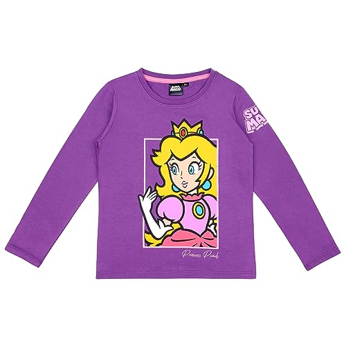 Super Mario Mädchen Langarmshirt Pullover Shirt (104, Pink) von Super Mario