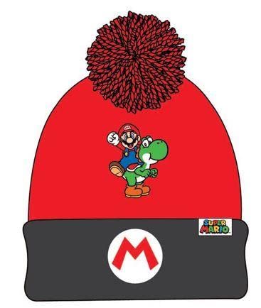 Super Mario Mütze Wintermütze mit Bommel (Rot, 52) von Super Mario