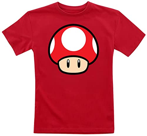 Super Mario Pilz Unisex T-Shirt rot 122/128 von Super Mario