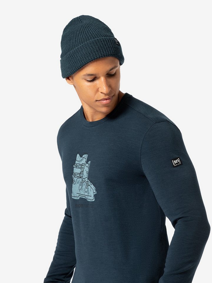 SUPER.NATURAL Beanie Merino Mütze CITY BEANIE atmungsaktiver Merino-Materialmix von SUPER.NATURAL