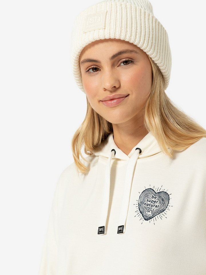 SUPER.NATURAL Beanie für Damen, aus Merino KRISSINI BEANIE wärmender Merino-Materialmix von SUPER.NATURAL