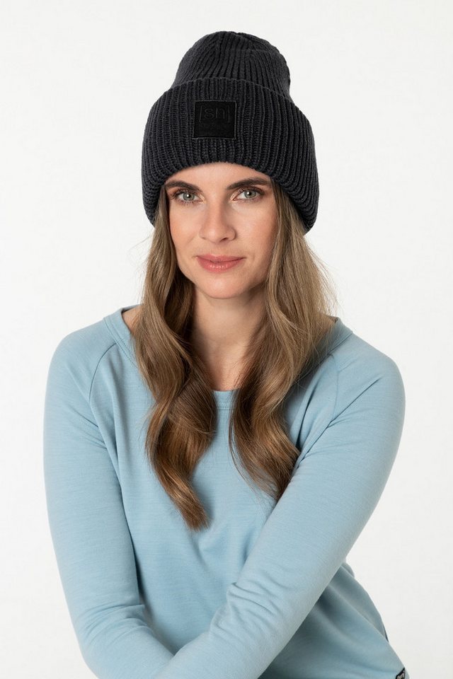 SUPER.NATURAL Beanie für Damen, aus Merino KRISSINI BEANIE wärmender Merino-Materialmix von SUPER.NATURAL
