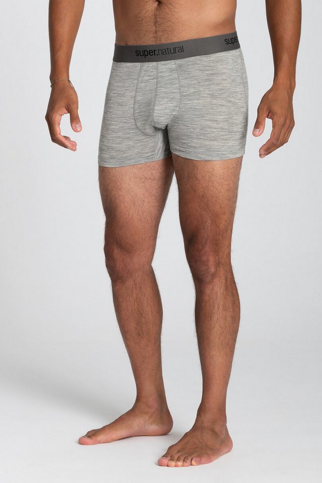 SUPER.NATURAL Boxershorts Base Mid 175g - Merinowolle - Unterwäsche hellgrau Herren von SUPER.NATURAL