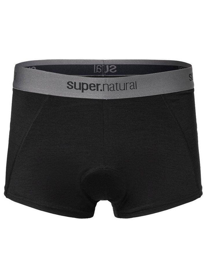 SUPER.NATURAL Boxershorts Bike Merino Unstoppable Padded (ergonomisches Sitzpolster) schwarz von SUPER.NATURAL