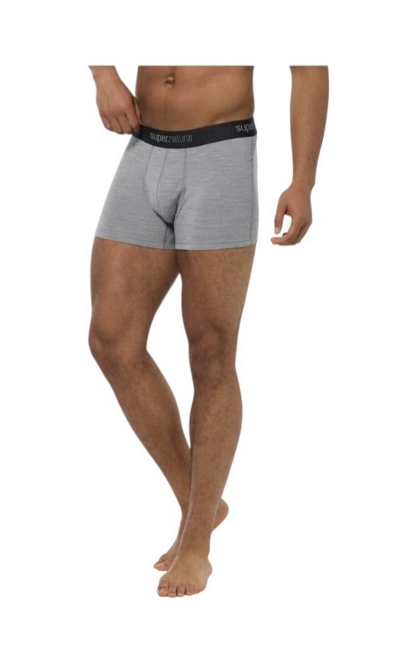 SUPER.NATURAL Boxershorts Tundra 175 - Merinowolle - Unterwäsche grau Herren - 2 Stück von SUPER.NATURAL