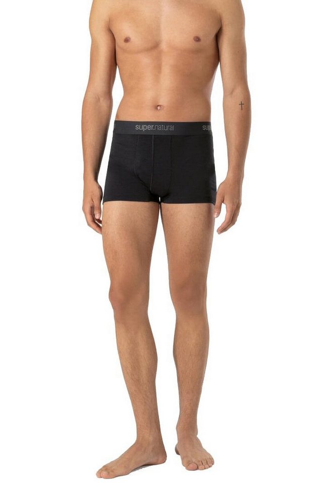 SUPER.NATURAL Boxershorts Tundra 175 - Merinowolle - Unterwäsche schwarz Herren - 1 Stück von SUPER.NATURAL