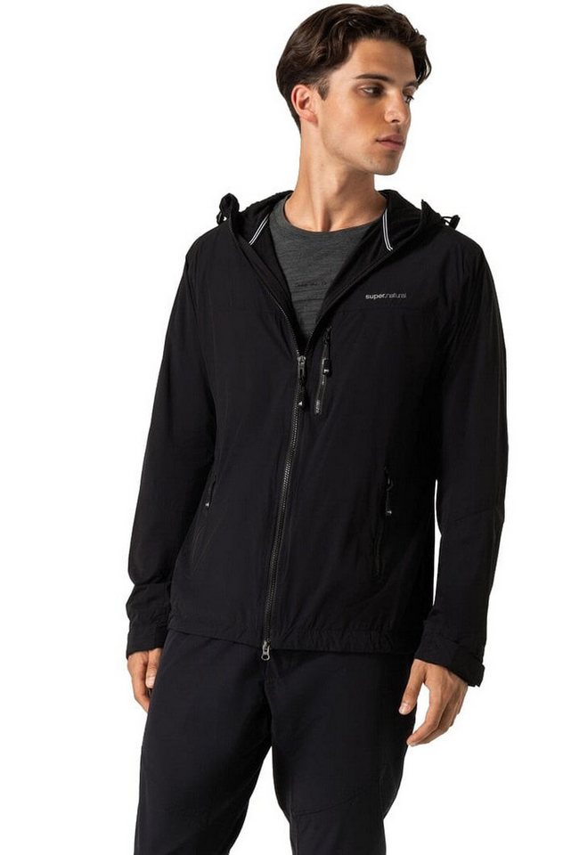 SUPER.NATURAL Funktionsjacke Alpine Active Jacket (Merino-Mix, Feuchtigkeitsmanagement) schwarz von SUPER.NATURAL