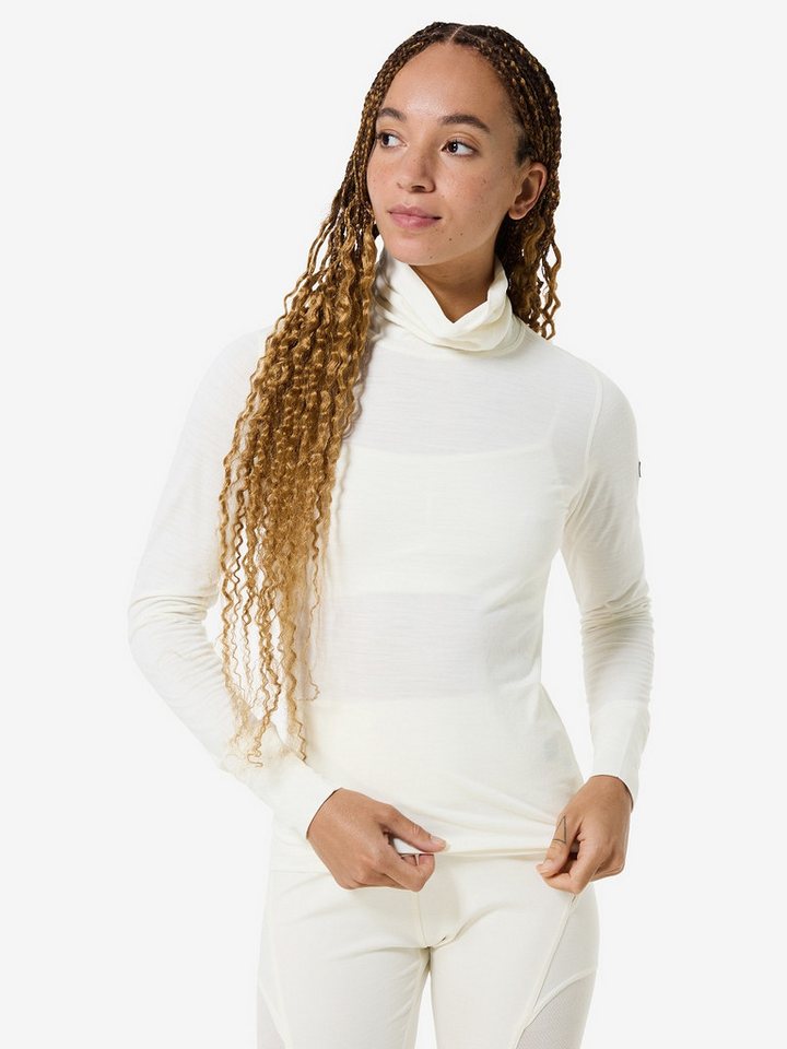 SUPER.NATURAL Funktionsshirt Merino Longsleeve W SKIING ROLL NECK funktioneller Merino-Materialmix von SUPER.NATURAL