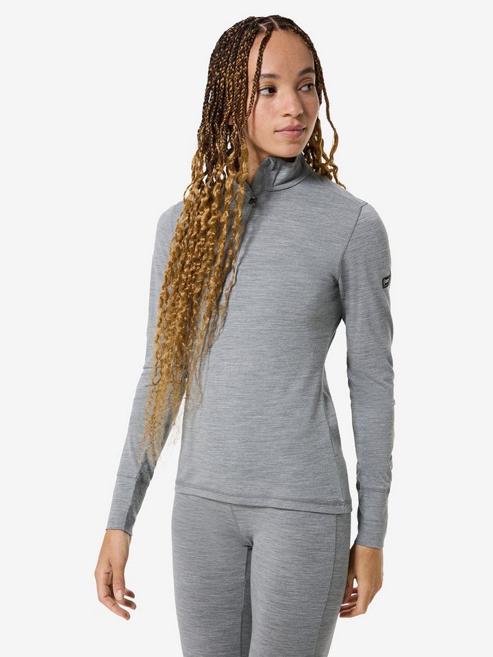 SUPER.NATURAL Funktionsshirt Merino Longsleeve W TUNDRA175 ZIP 1/4 funktioneller Merino-Materialmix von SUPER.NATURAL