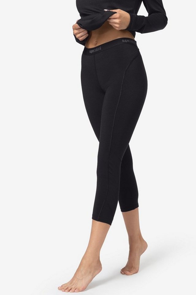 SUPER.NATURAL Thermounterhose für Damen, Merino W ARCTIC230 TIGHT 3/4 funktioneller Merino-Materialmix von SUPER.NATURAL