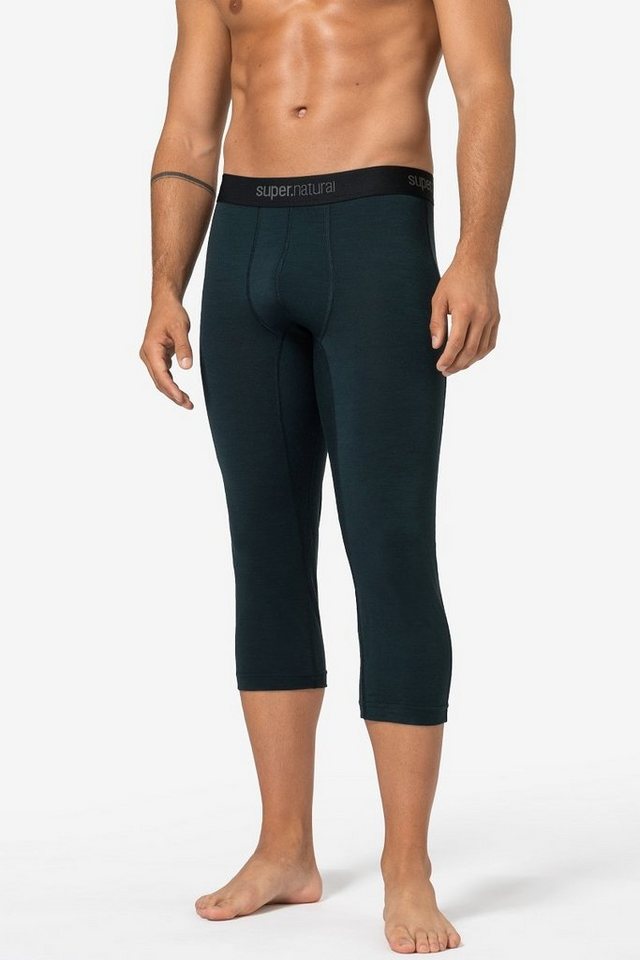 SUPER.NATURAL Thermounterhose für Herren, Merino M TUNDRA175 TIGHT 3/4 funktioneller Merino-Materialmix von SUPER.NATURAL