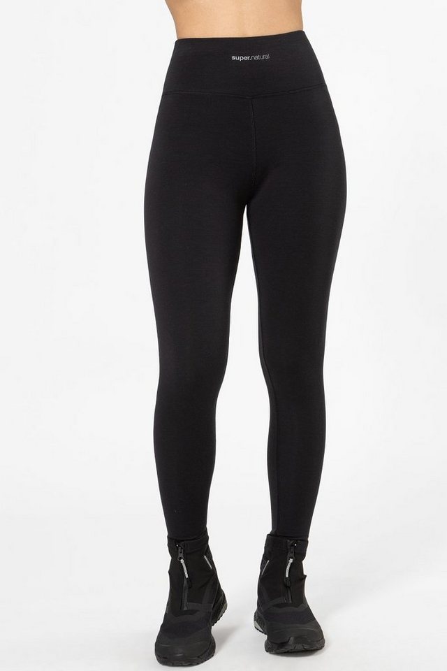 SUPER.NATURAL Funktionstights Merino Tight W COMFY HIGH RISE TIGHT funktioneller Merino-Materialmix von SUPER.NATURAL
