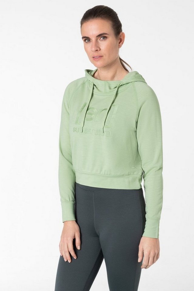 SUPER.NATURAL Hoodie Merino Hoodie W LIQUID FLOW LOGO HOODIE geruchshemmender Merino-Materialmix von SUPER.NATURAL