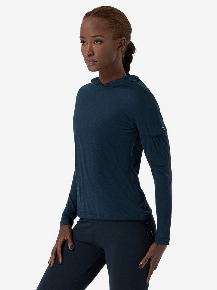 SUPER.NATURAL Hoodie für Damen, Merino, weich RELAX LIGHT POCKET Armtasche von SUPER.NATURAL