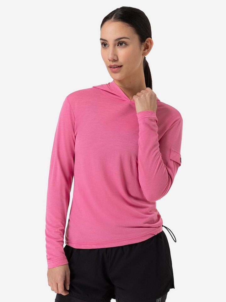 SUPER.NATURAL Hoodie für Damen, Merino, weich RELAX LIGHT POCKET Armtasche von SUPER.NATURAL