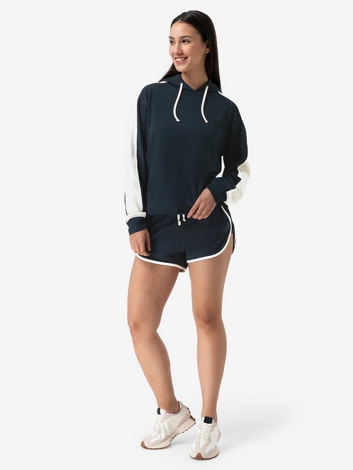 SUPER.NATURAL Hoodie für Damen, Merino Sport COLORADO Gallon Muster, casual von SUPER.NATURAL