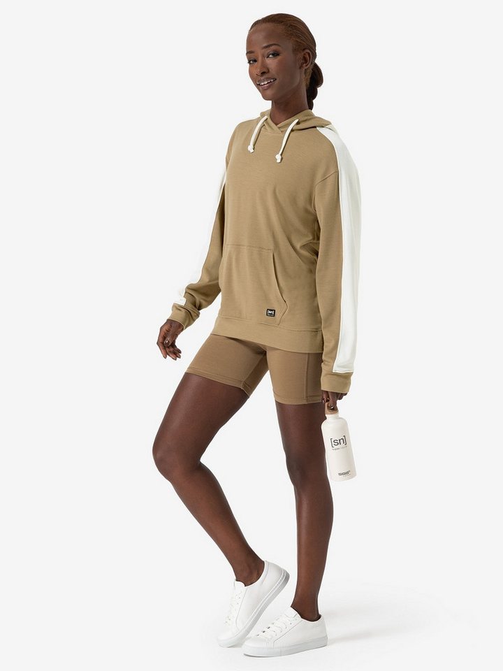 SUPER.NATURAL Hoodie für Damen, Merino Sport COLORADO Gallon Muster, casual von SUPER.NATURAL