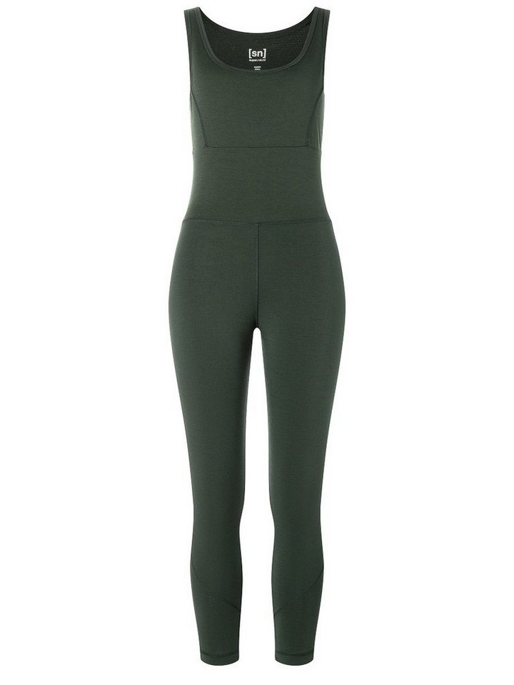 SUPER.NATURAL Jumpsuit Merino Overall W LIQUID FLOW OVERALL Mesh Einsatz hinten, Merino-Materialmix von SUPER.NATURAL