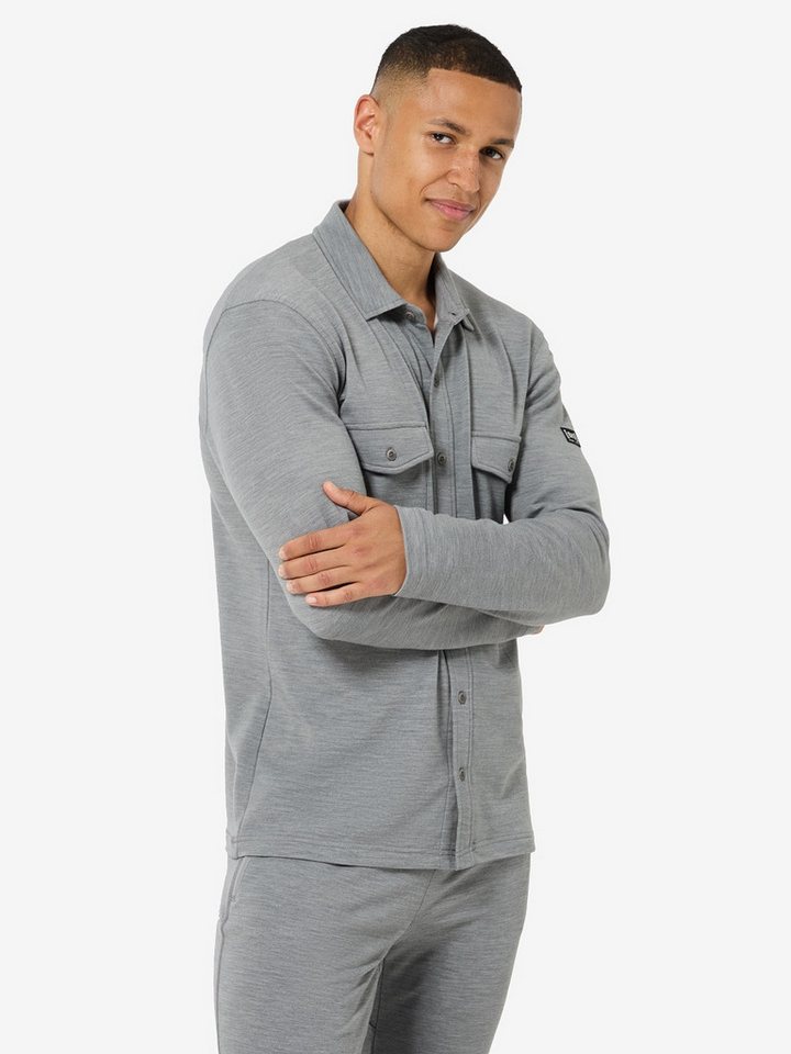 SUPER.NATURAL Langarmhemd Merino Hemd M ADVENTURE SHIRT sportlicher Merino-Materialmix von SUPER.NATURAL