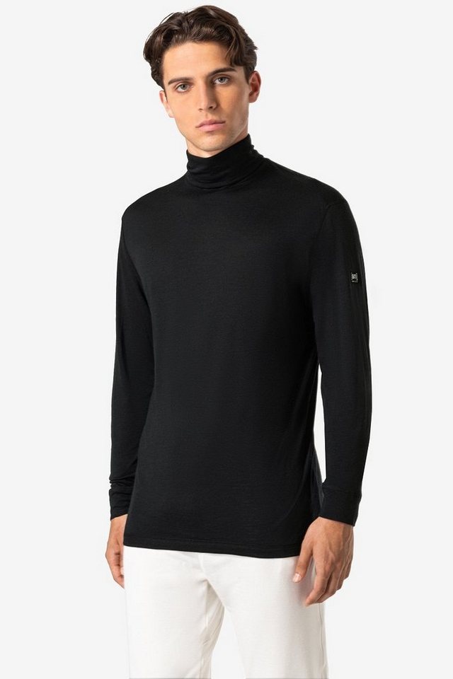 SUPER.NATURAL Langarmshirt Merino Longsleeve M SKIING ROLL NECK funktioneller Merino-Materialmix von SUPER.NATURAL
