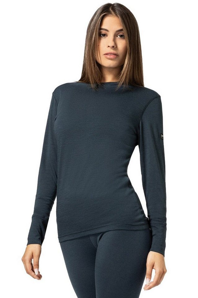 SUPER.NATURAL Langarmshirt Unterwäsche Tundra 175 - Merinowolle - dunkelblau Damen von SUPER.NATURAL