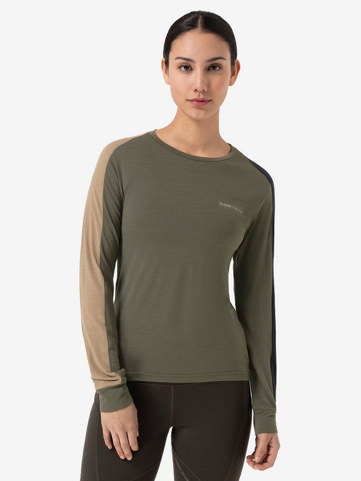 SUPER.NATURAL Langarmshirt für Damen, Merino ALARM RUNNING LS aktiv, no smell von SUPER.NATURAL