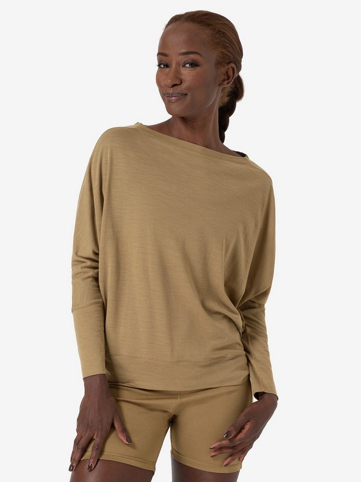 SUPER.NATURAL Langarmshirt für Damen aus Merino W KULA TOP mit leichten Fledermausärmeln von SUPER.NATURAL