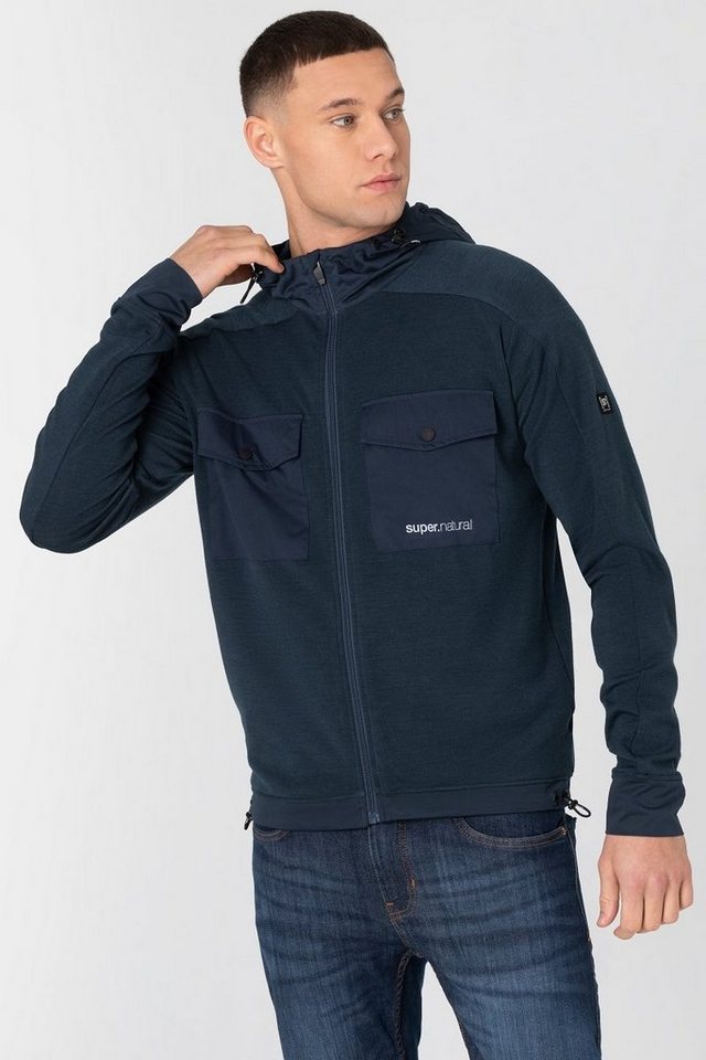 SUPER.NATURAL Outdoorjacke Merino Jacke M ADVENTURE JACKET funktioneller Merino-Materialmix von SUPER.NATURAL