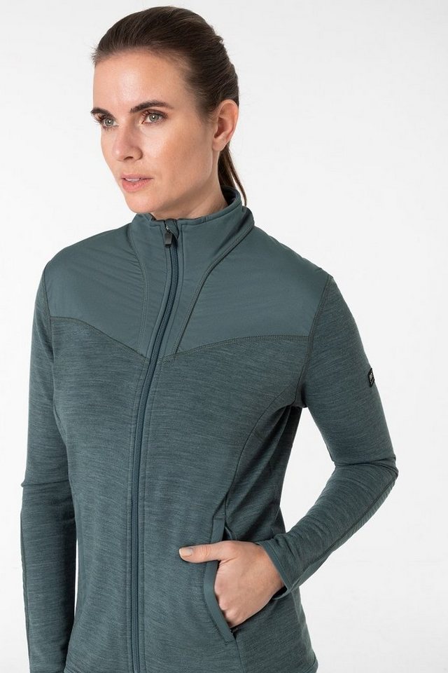 SUPER.NATURAL Outdoorjacke Merino Jacke W ALPINE TRACK wärmender Merino-Materialmix von SUPER.NATURAL