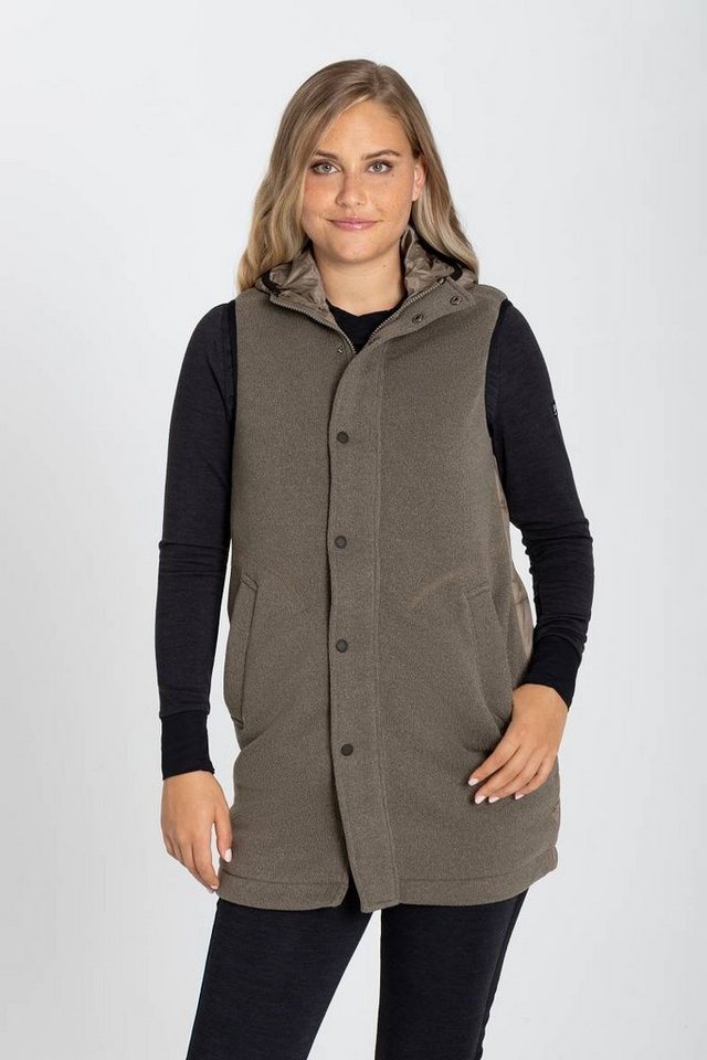 SUPER.NATURAL Sweatweste Merino Jacke W COMBUSTION WAISTCOAT lässiger Style, feinster Merino-Materialmix von SUPER.NATURAL